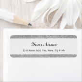 銀グリッターパーソナライズされた差出人住所 ラベル (インサイチュ)