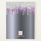 銀グリッターパープル美しいサロンアポイントメント プランナー手帳 (裏面)