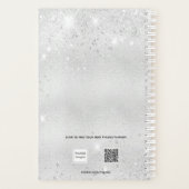 銀グリッターピンク花模様モノグラム2026 プランナー手帳 (裏面)