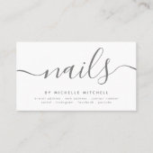 銀グリッターフェイクネイリスト白  名刺 (正面)