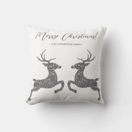 銀グリッターフェイク二鹿文字 クッション