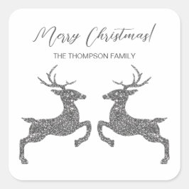 銀グリッターフェイク二鹿文字 スクエアシール