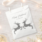 銀グリッターフェイク二鹿文字 フェイバーバッグ (クリップ留めされた状態)