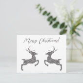 銀グリッターフェイク二鹿文字 ポストカード (スタンド正面)