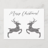 銀グリッターフェイク二鹿文字 ポストカード (正面)