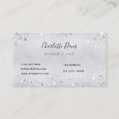 銀グリッターフローラメイクアップ毛美しい 名刺 (裏面)