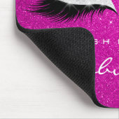 銀グリッターブランディング美しいホットピンクラッシュ マウスパッド (コーナー)