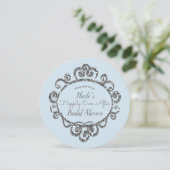 銀グリッタープリンセスパーティーブライダルシャワー 招待状 (スタンド正面)