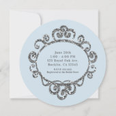 銀グリッタープリンセスパーティーブライダルシャワー 招待状 (裏面)