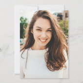 銀グリッターモダンシンプル卒業写真 招待状 (裏面)