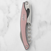 銀グリッターモダンモノグラムネームウェイターコルク ソムリエナイフ (裏面)