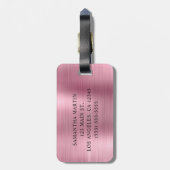 銀グリッターライトピンク箔モノグラファンシーム ラゲッジタグ (裏面縦)