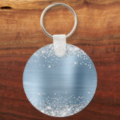 銀グリッターライトブルーフォイルモノグラファンシーム キーホルダー (裏面)