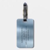 銀グリッターライトブルーフォイルモノグラファンシーム ラゲッジタグ (裏面縦)
