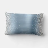銀グリッターライトブルーフォイルモノグラファンシーム ランバークッション (裏面)