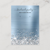 銀グリッターライトブルー箔イヤリングディスプレイ 名刺 (正面)