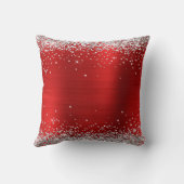 銀グリッターレッドフォイルファンシーモノグラム クッション (裏面)