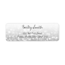 銀グリッター住所 シール