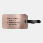 銀グリッター光沢のあるバラ金ゴールドグラムグラディエント ラゲッジタグ (裏面横)