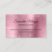 銀グリッター光沢ピンクファンシー箔 名刺 (裏面)