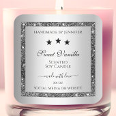 銀グリッター効果製品の包装ラベル スクエアシール