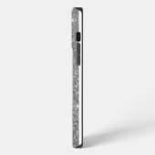 銀グリッター勾配名前をカスタムする iPhoneケース (左側面)