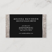 銀グリッター及びグラマー美しい名刺 名刺 (裏面)