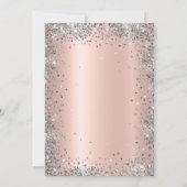 銀グリッター及びバラ金ゴールド金属80誕生日 招待状 (裏面)