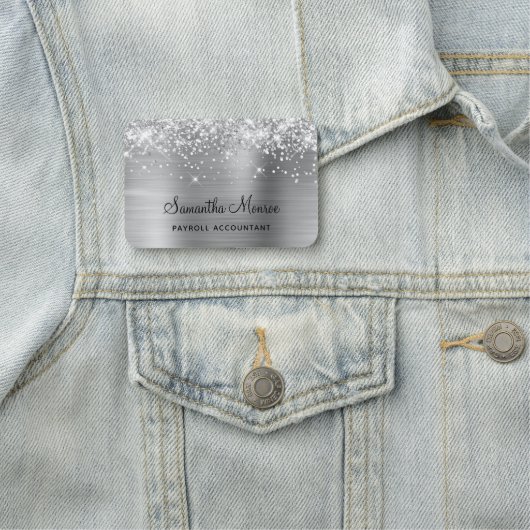 銀グリッター及び箔 名札 (インサイチュ)