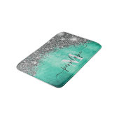 銀グリッター及び金属 バスマット (アングル)