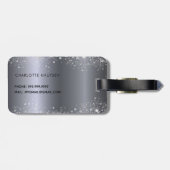 銀グリッター名モノグラムイニシャル ラゲッジタグ (裏面横)