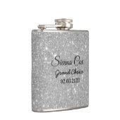 銀グリッター名前をカスタムする  フラスク (右)