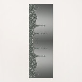 銀グリッター名前をカスタムする ヨガマット (正面)