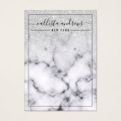 銀グリッター大理石グラデーションイヤリングディスプレイカード (正面)