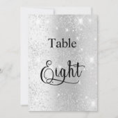 銀グリッター書道テーブル8 8カード 招待状 (正面)