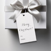 銀グリッター模様の鹿の頭 ギフトタグ