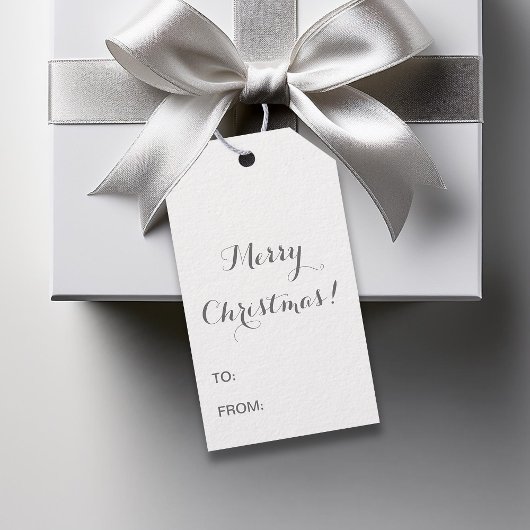 銀グリッター模様の鹿の頭 ギフトタグ