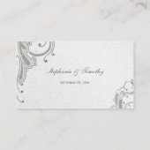 銀グリッター渦巻き旋回+紫の宝石座席表 プレイスカード (裏面)