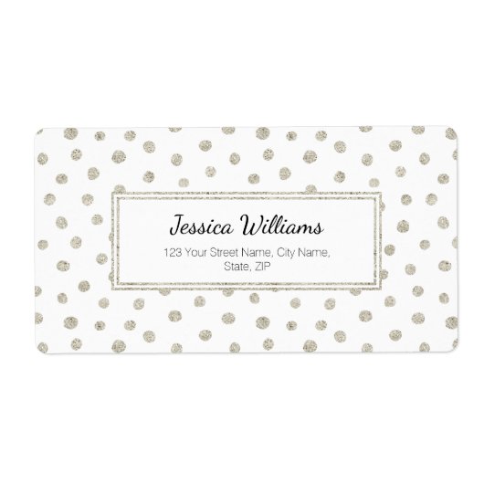 銀グリッター点 ラベル (正面)