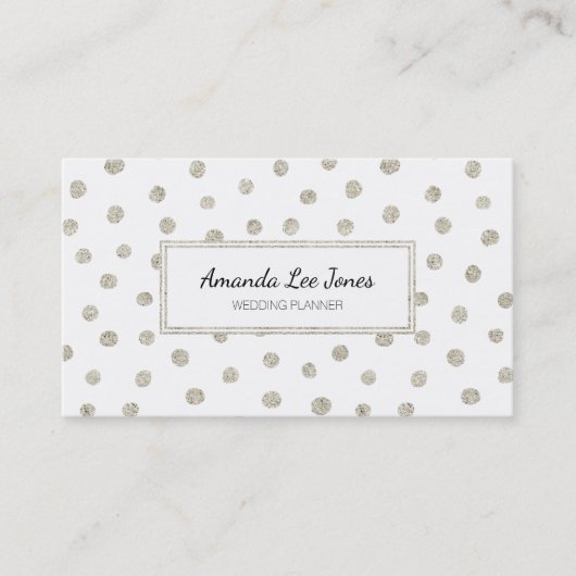 銀グリッター点 名刺 (正面)