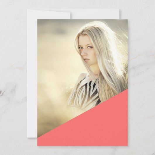 銀グリッター箔スクリプトcoralキンセアニェラ写真 招待状 (裏面)