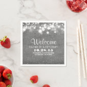 銀グリッター箔ストリングラ結婚イト スタンダードカクテルナプキン (インサイチュ)