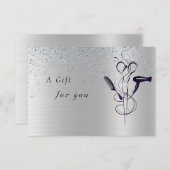 銀グリッター美しいサロンギフト券 (正面/裏面)