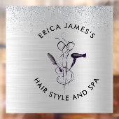 銀グリッター美しいサロン ウィンドウサイン (シート2)