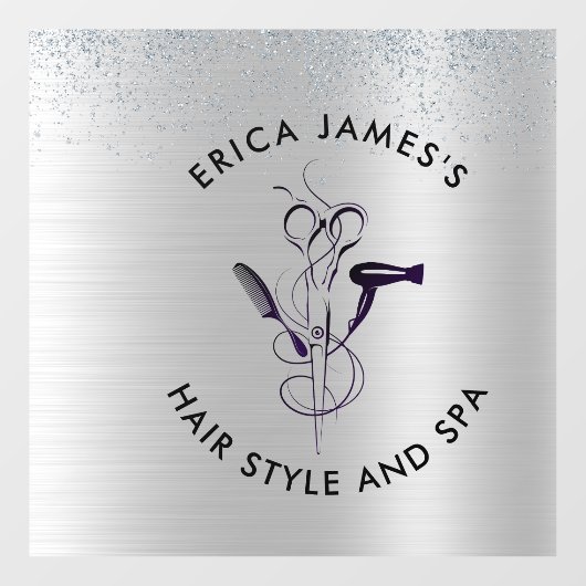 銀グリッター美しいサロン ウィンドウサイン (シート)