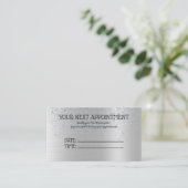 銀グリッター美しいサロン 予約カード (スタンド正面)