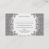 銀グリッター美容師アポイントメントカード 予約カード (裏面)