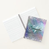 銀グリッター虹色ファンシー箔 ノートブック (内部)