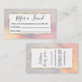 銀グリッター虹色ホログラフィック勾配 紹介カード (正面/裏面)