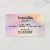 銀グリッター虹色ホログラフィック美容師 名刺 (裏面)